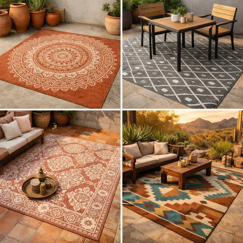 Boho Geometric Outdoor Rugs
