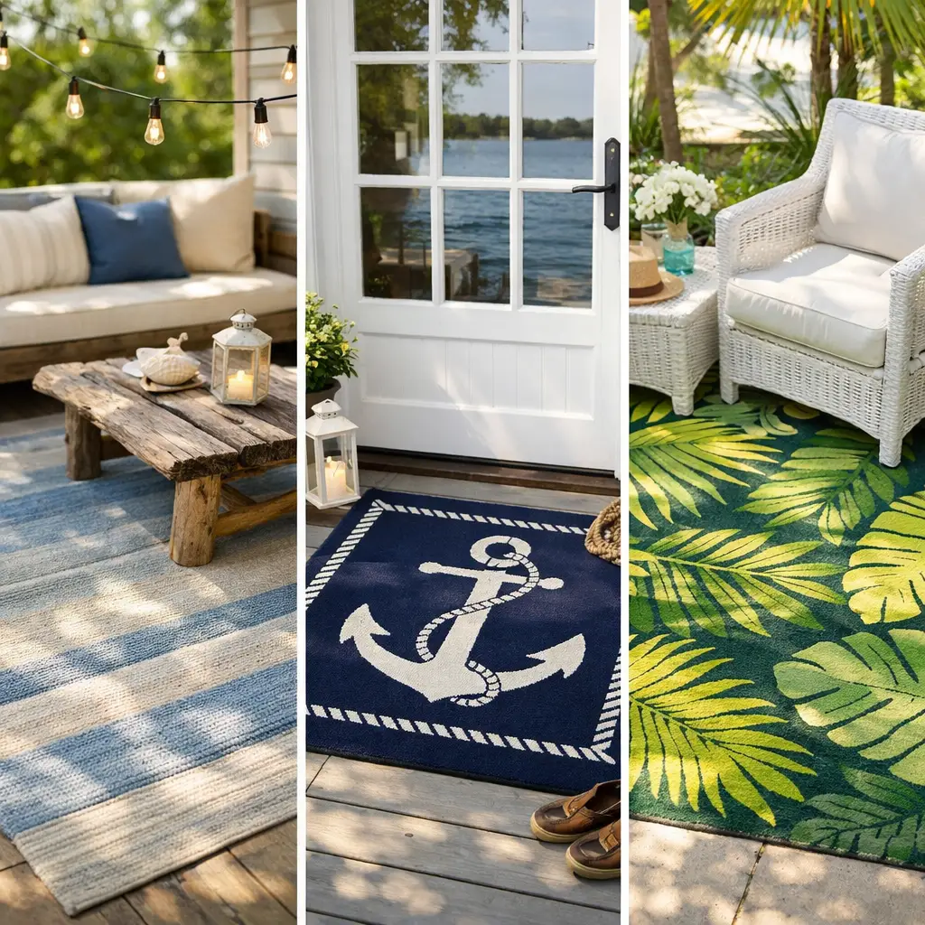 Coastal and Nautical Outdoor Rugs