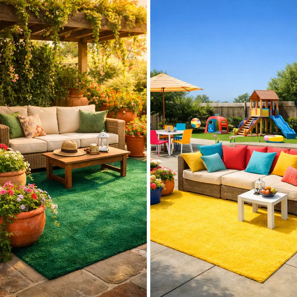 bold and Colorful Statement Outdoor Rugs