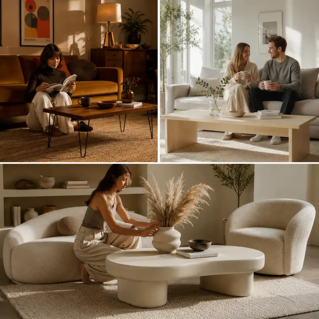 Modern, Scandinavian and mid-century coffee table styles for modern homes