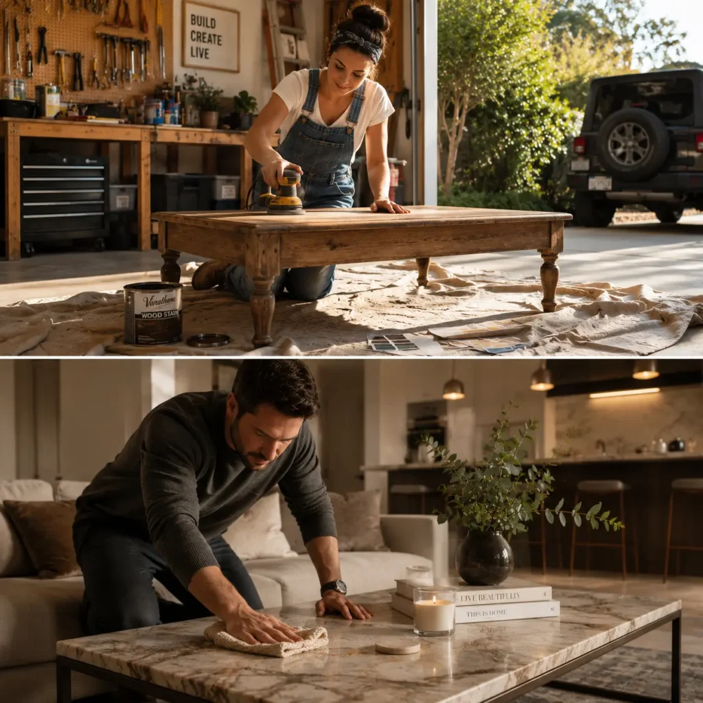 Caring for a wood coffee table and simple DIY refinishing tips