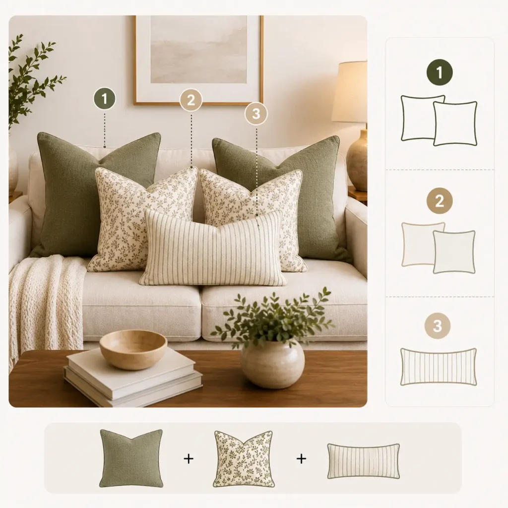 Build Your Arrangement Using Different Pillow Sizes