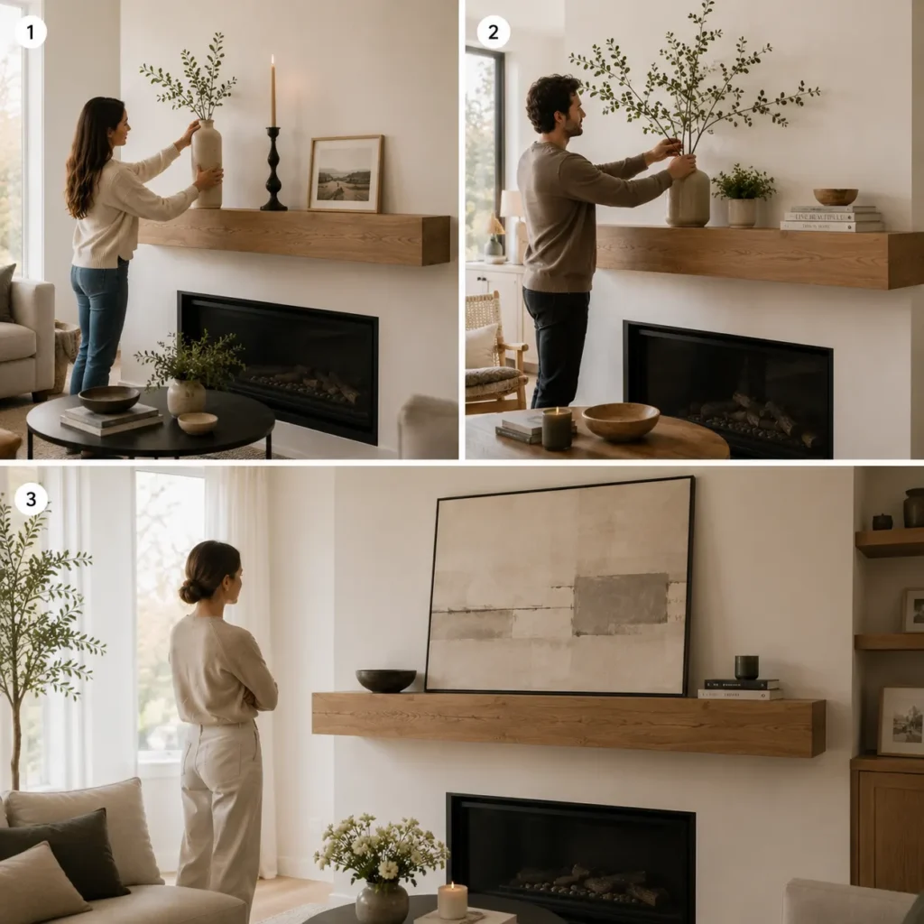 How to Decorate a Fireplace Mantel Modern Style