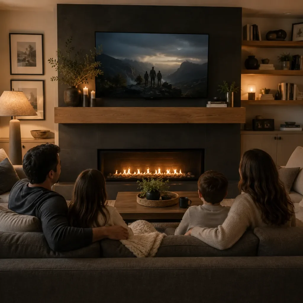 Modern Fireplace Mantels With TV Above