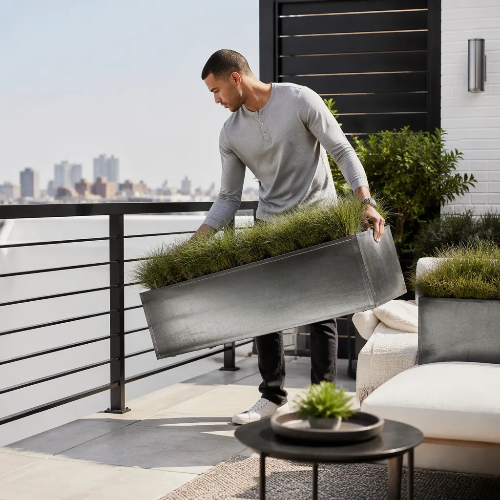 Metal and Galvanized Planters