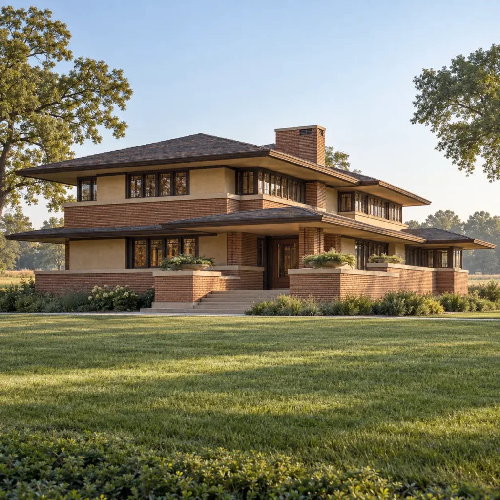 Midwestern Prairie House in Morning Light