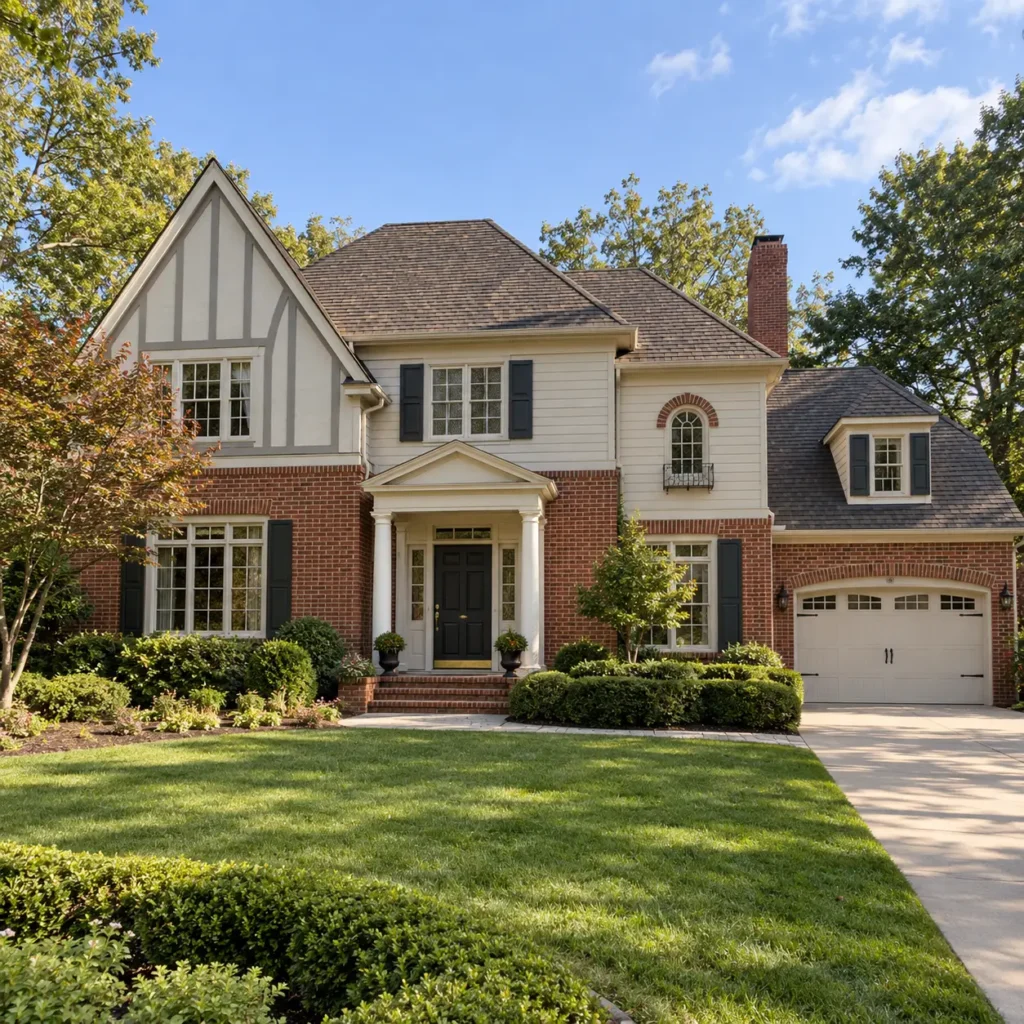 Mixed-style neo-eclectic suburban house