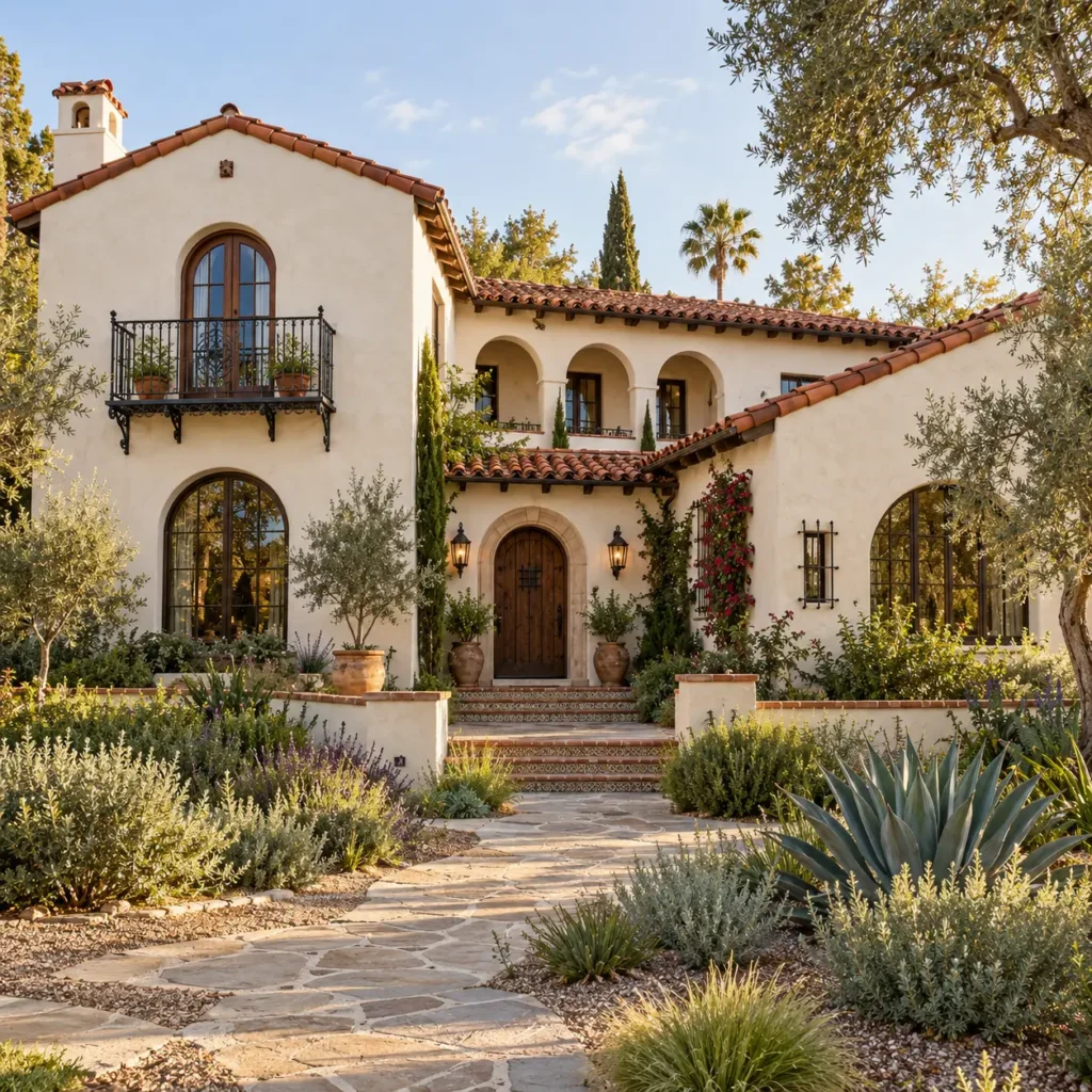 Sunlit California Spanish Colonial Home