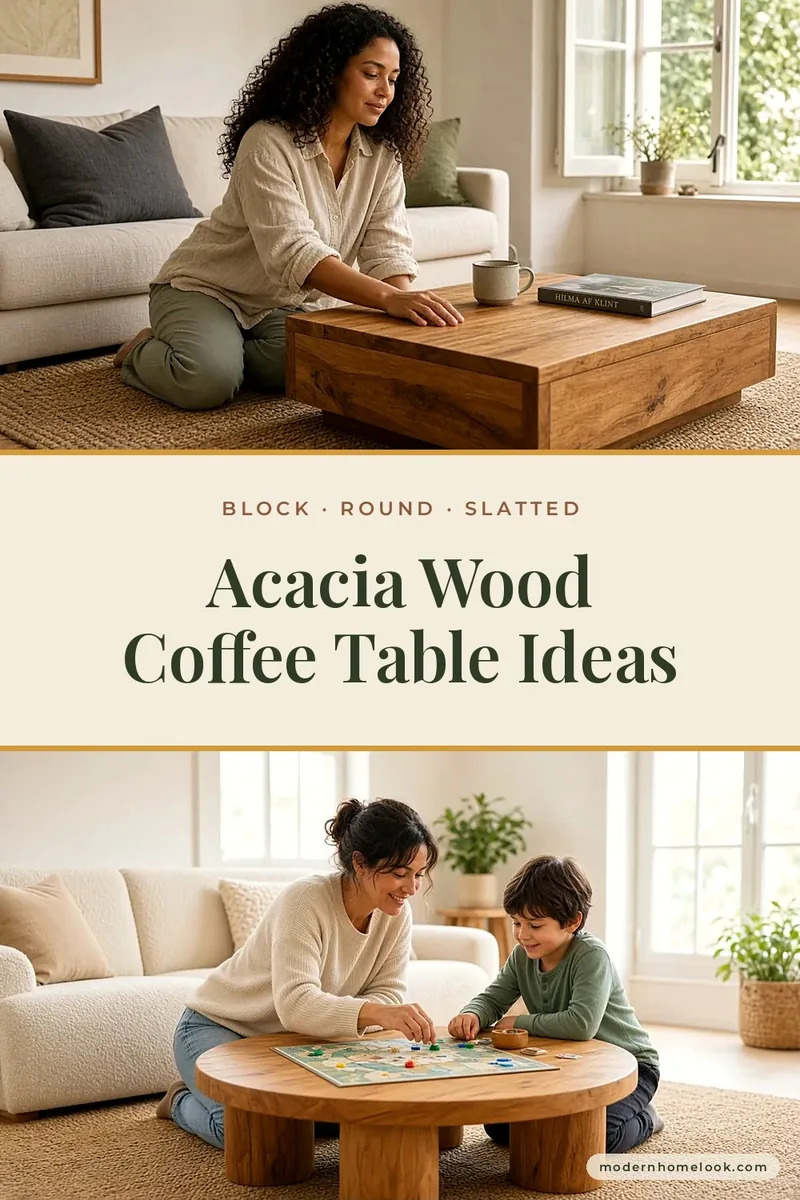 Acacia Wood Coffee Table Ideas: Round, Block or Slatted for Your Room