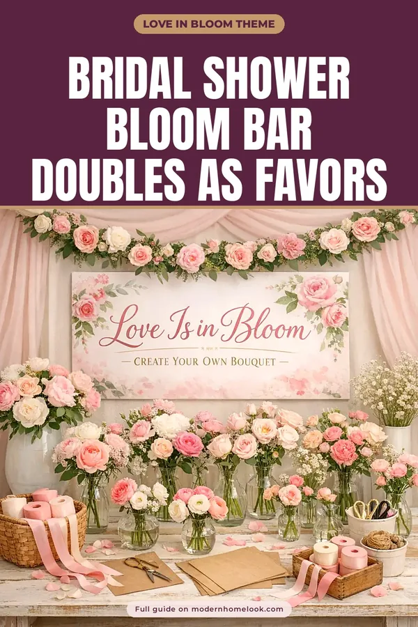 Bridal Shower Bloom Bar: A Love in Bloom Flower Bar That Doubles as Favors