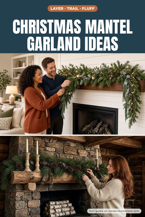 Christmas Mantel Garland Ideas: Layer Two, Let the Ends Trail, Add One Accent