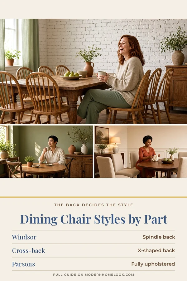 Dining Chair Styles Named After Their Parts: Windsor, Cross-Back and Parsons