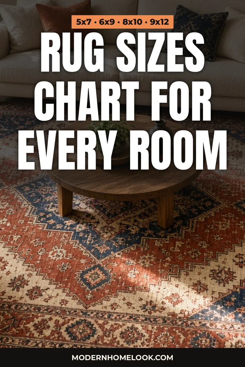 Rug Sizes Chart for Every Room: Standard 5x7, 6x9, 8x10 and 9x12 Dimensions