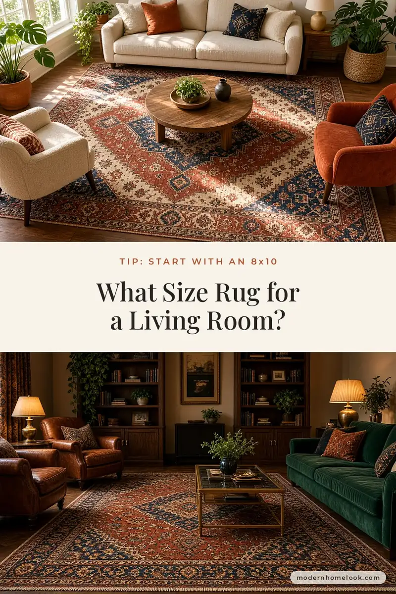 What Size Rug for a Living Room? Start With an 8x10 (or 9x12 for Sectionals)