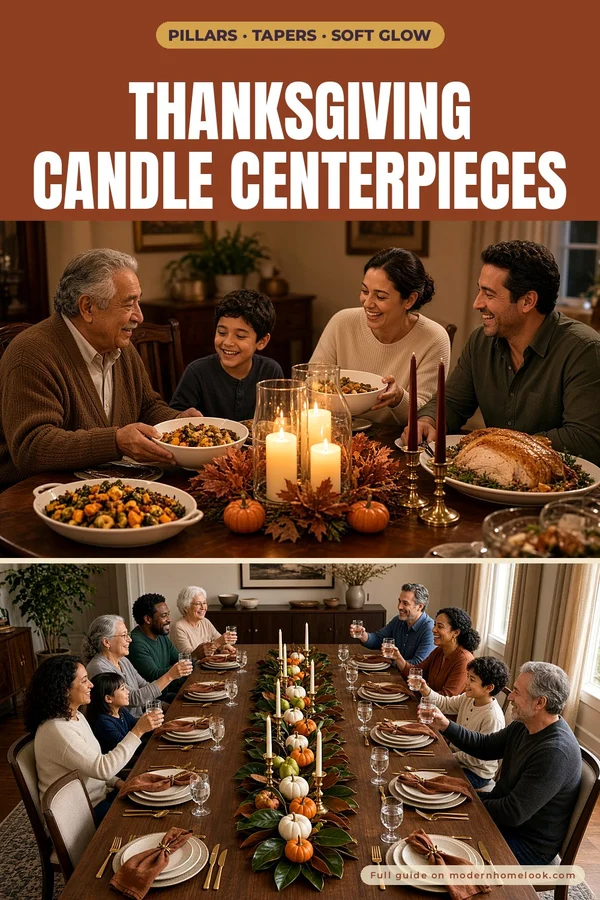 Thanksgiving Candle Centerpieces: Flameless Pillars, Hurricanes and Tapers