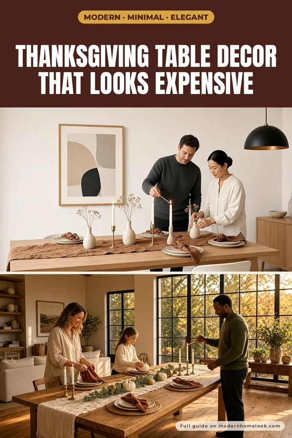 Thanksgiving Table Decor That Looks Expensive: Tonal Colors, Tapers and Space