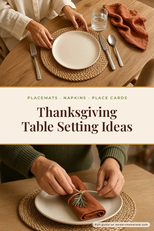 Thanksgiving Table Setting Ideas: Woven Placemats and Easy Napkin Folds